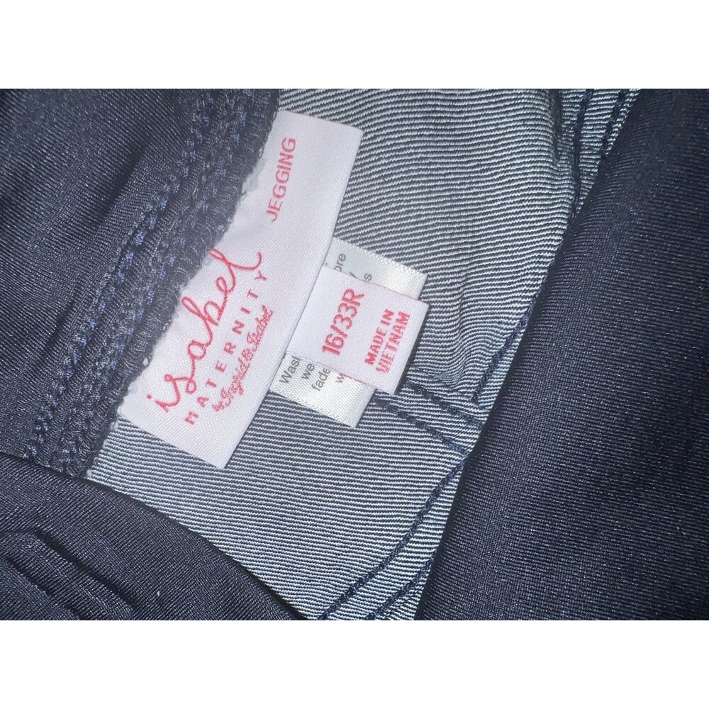 Ingrid & Isabel Maternity Jeans Pants Womens 16 Crossover Panel Over Belly New - Picture 5 of 11